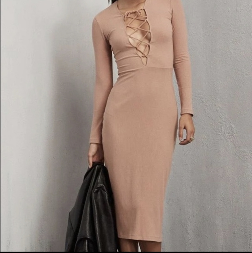 Reformation Edison Dress XS nude